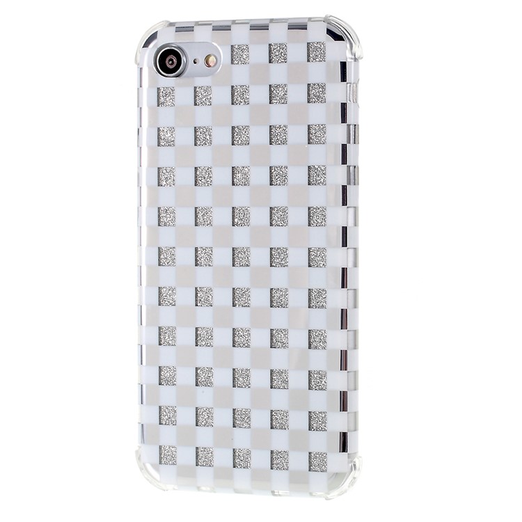 Lattice Texture IMD Acrylic + TPU Hybrid Shock-absorption Phone Case for iPhone 7/8 4.7 inch - White-5