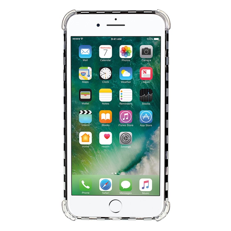 Lattice Texture IMD Shock-absorption Acrylic + TPU Hybrid Case for iPhone 7 Plus/8 Plus 5.5 inch - Black-2