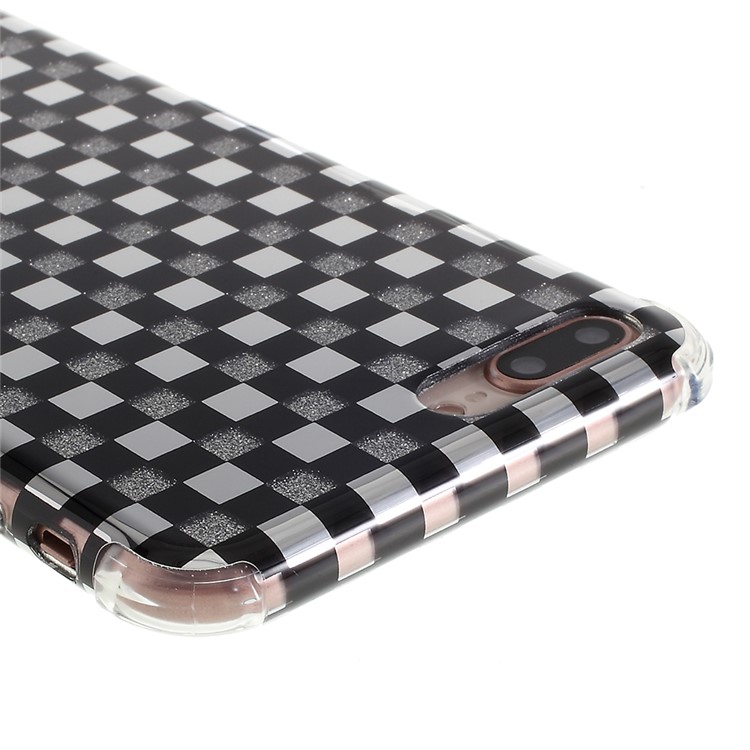 Lattice Texture IMD Shock-absorption Acrylic + TPU Hybrid Case for iPhone 7 Plus/8 Plus 5.5 inch - Black-4