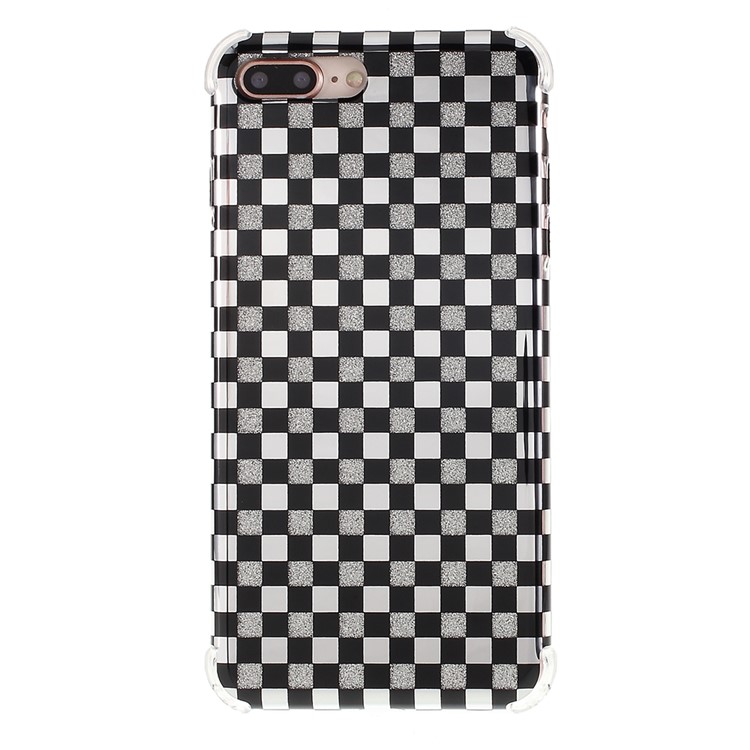 Lattice Texture IMD Shock-absorption Acrylic + TPU Hybrid Case for iPhone 7 Plus/8 Plus 5.5 inch - Black-7