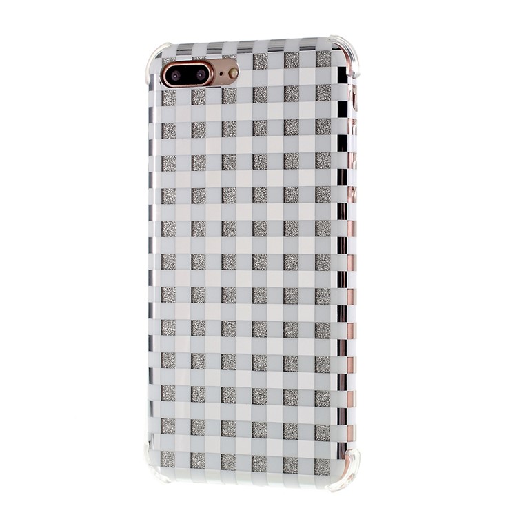 Lattice Texture IMD Shock-absorption Acrylic + TPU Hybrid Case for iPhone 7 Plus/8 Plus 5.5 inch - White-2