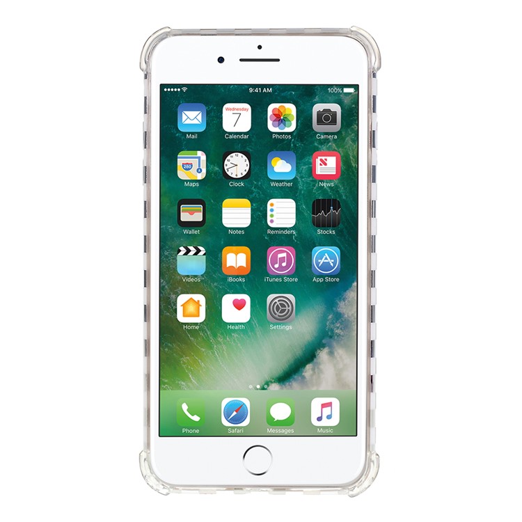 Lattice Texture IMD Shock-absorption Acrylic + TPU Hybrid Case for iPhone 7 Plus/8 Plus 5.5 inch - White-3