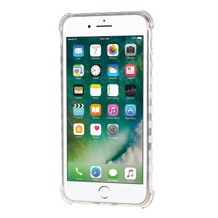 Lattice Texture IMD Shock-absorption Acrylic + TPU Hybrid Case for iPhone 7 Plus/8 Plus 5.5 inch - White-4
