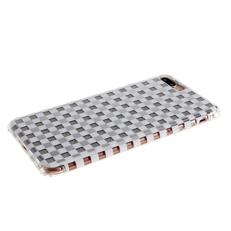 Lattice Texture IMD Shock-absorption Acrylic + TPU Hybrid Case for iPhone 7 Plus/8 Plus 5.5 inch - White-5