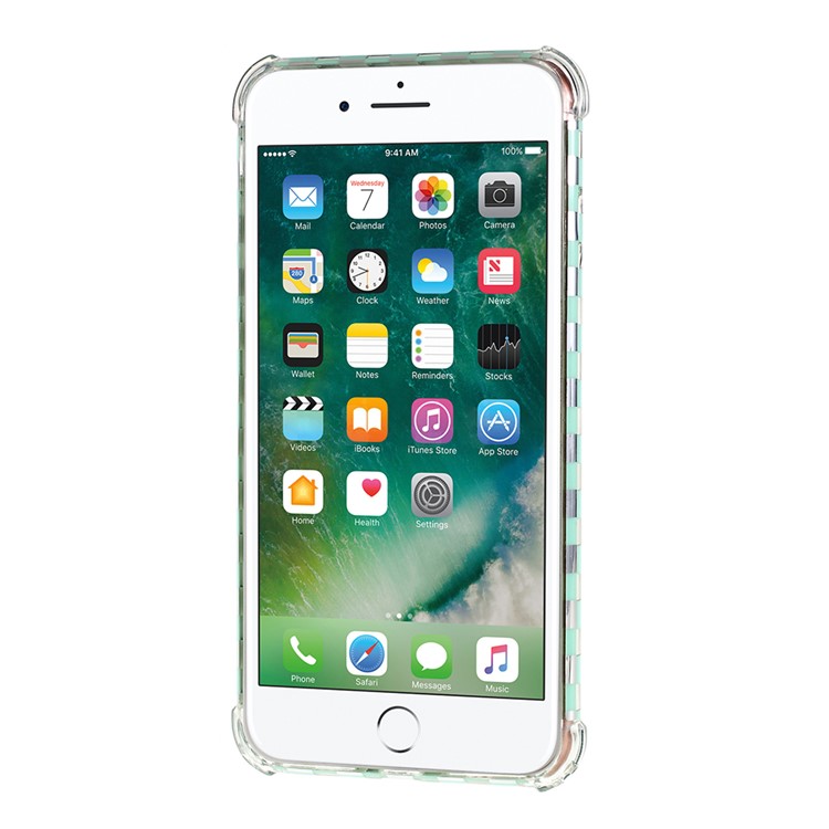 Lattice Texture IMD Shock-absorption Acrylic + TPU Hybrid Case for iPhone 7 Plus/8 Plus 5.5 inch - Cyan-3