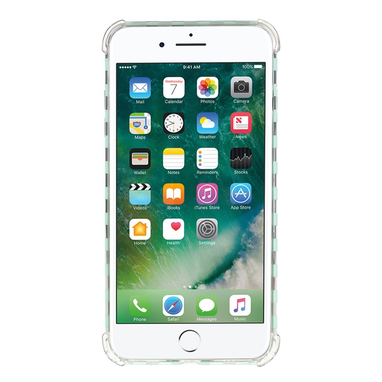 Lattice Texture IMD Shock-absorption Acrylic + TPU Hybrid Case for iPhone 7 Plus/8 Plus 5.5 inch - Cyan-4