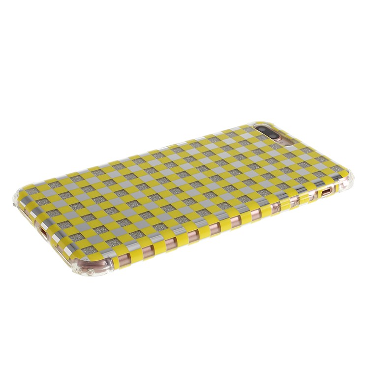 Lattice Texture IMD Shock-absorption Acrylic + TPU Hybrid Case for iPhone 7 Plus/8 Plus 5.5 inch - Yellow-5