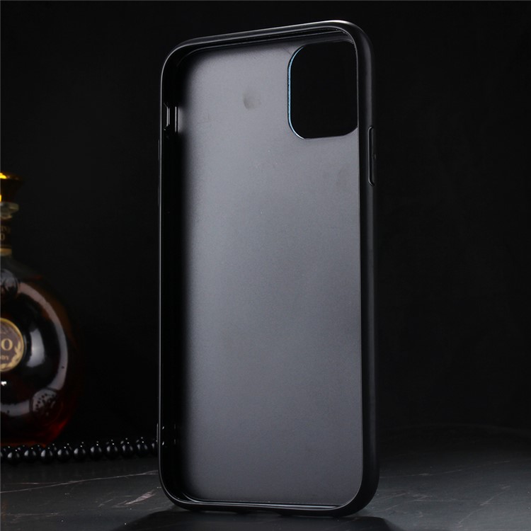 PU Leather Coated PC + TPU Hybrid Case Bi-color Splicing Shell for iPhone 11 Pro Max 6.5 inch - Black-2