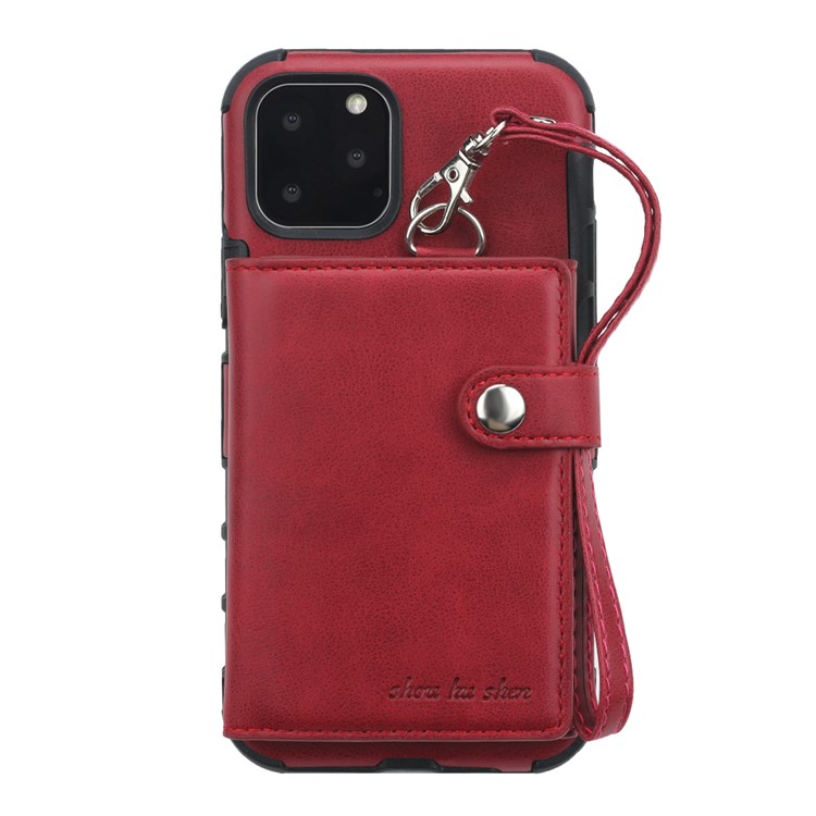 SHOUHUSHEN For iPhone 11 Pro Max 6.5 inch (2019) Multifunctional Card Slots PU Leather +PC + TPU Phone Cover - Wine Red-2