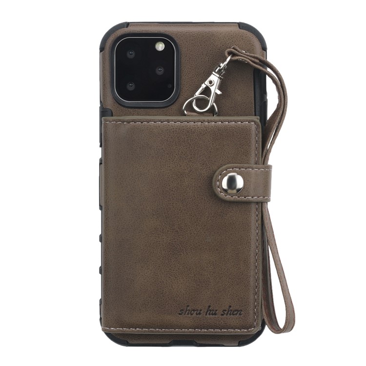 SHOUHUSHEN For iPhone 11 Pro Max 6.5 inch (2019) Multifunctional Card Slots PU Leather +PC + TPU Phone Cover - Coffee-2