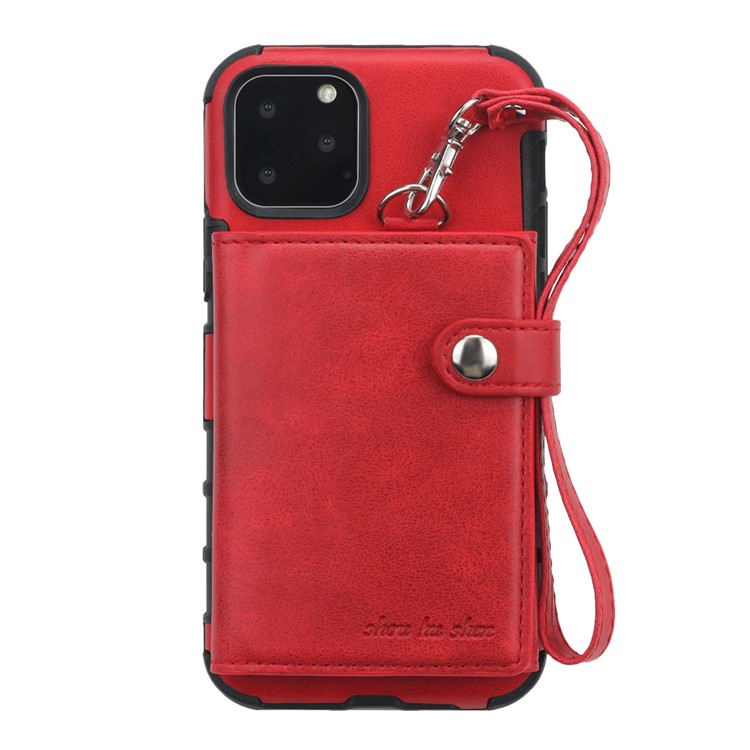 SHOUHUSHEN For iPhone 11 6.1 inch (2019) Multifunctional Card Slots PU Leather +PC + TPU Phone Shell - Red-2
