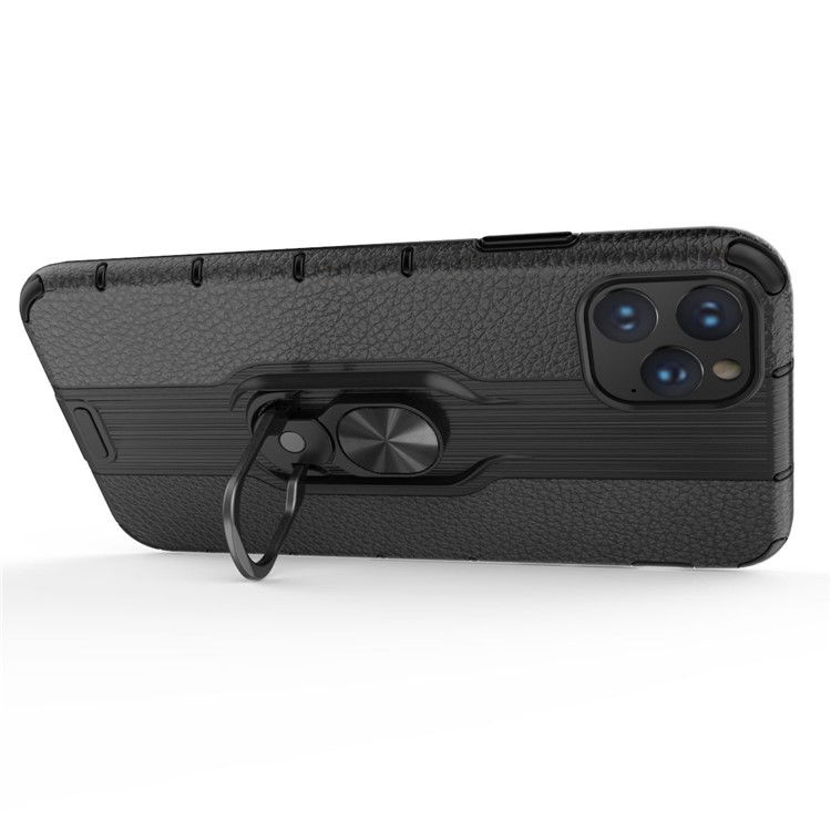 Porte-bagues Détachable Etui Hybride TPU PC TPU Pour Iphone 11 Pro Max 6.5 Pouces (2019) - Noir-5