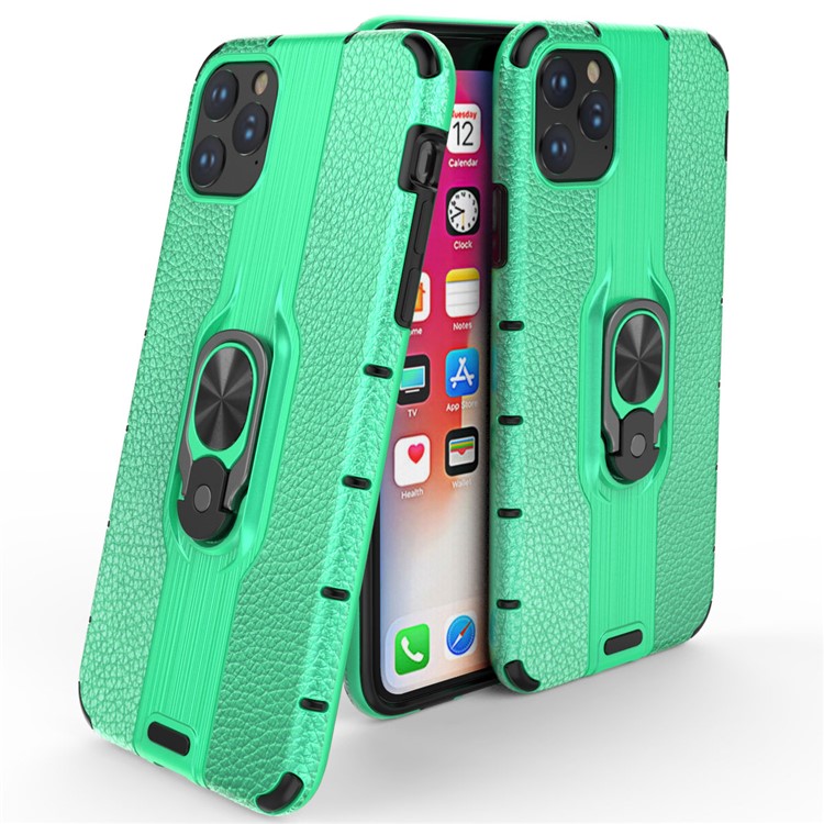Porte-bagues Détachable Etui Hybride TPU PC TPU Pour Iphone 11 Pro Max 6.5 Pouces (2019) - Vert-1