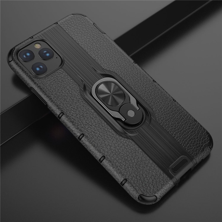 Detachable Ring Holder Kickstand PC TPU Hybrid Case for iPhone 11 Pro 5.8 inch (2019) - Black-12