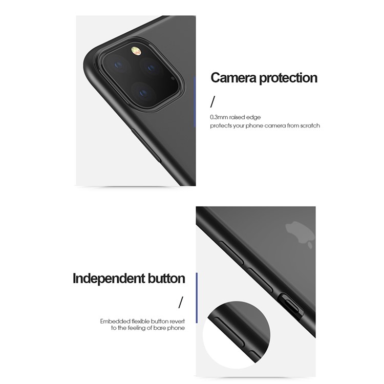 X-LEVEL Матовая Текстура ТПУ + ПК Чехол Для Телефона Для Iphone 11 6.1 Дюймов - Черный-4
