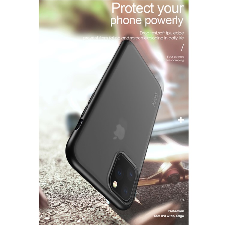 X-LEVEL Матовая Текстура ТПУ + ПК Чехол Для Телефона Для Iphone 11 6.1 Дюймов - Черный-5