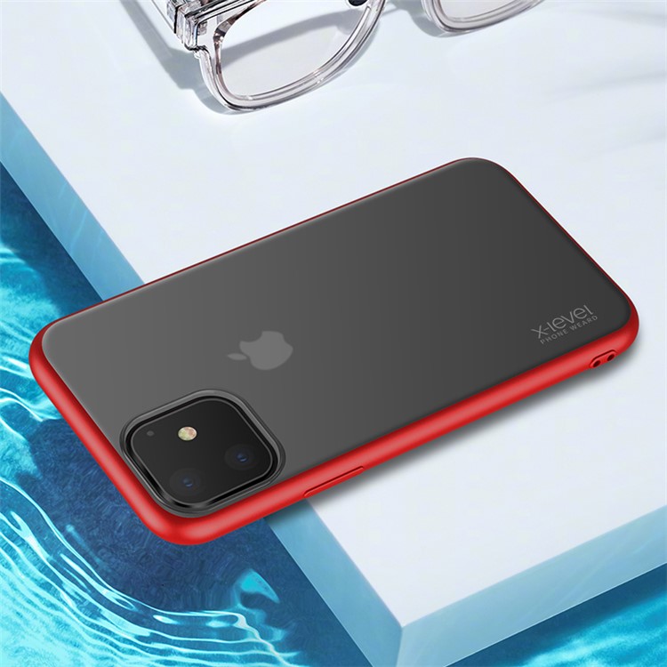 X-LEVEL Matte Texture TPU + PC Phone Cover Case for iPhone 11 6.1 inch - Red-1