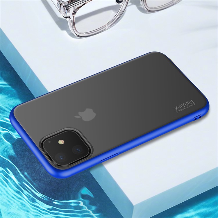 X-LEVEL Matte Texture TPU + PC Phone Cover Case for iPhone 11 6.1 inch - Blue-1