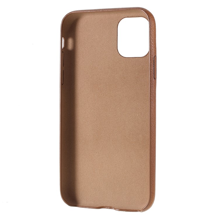 For iPhone 11 Pro 5.8 inch PC+Leather Cell Phone Case - Brown-4