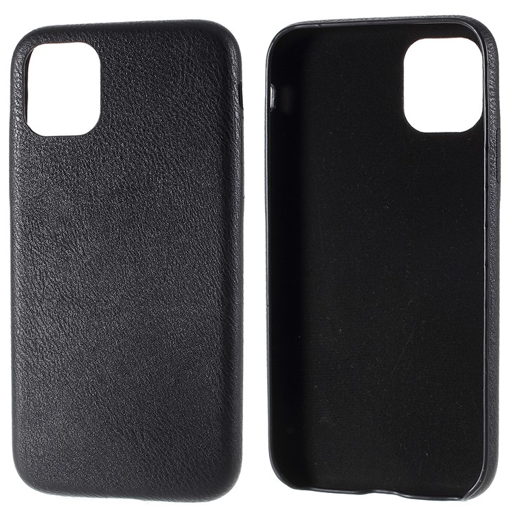 For iPhone 11 6.1 inch (2019) PC+Leather Cell Phone Casing - Black-1