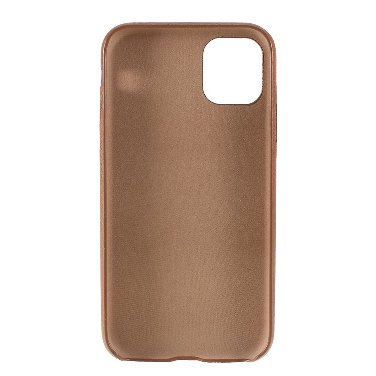 For iPhone 11 6.1 inch (2019) PC+Leather Cell Phone Casing - Brown-2
