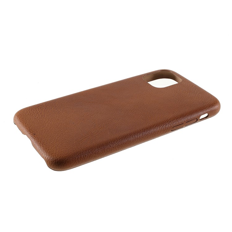 For iPhone 11 6.1 inch (2019) PC+Leather Cell Phone Casing - Brown-5
