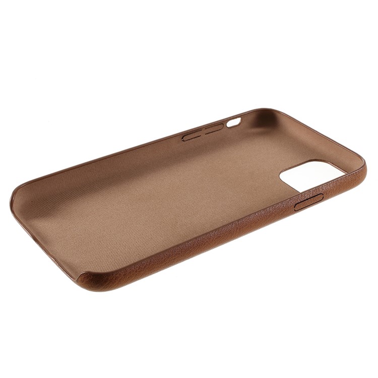 For iPhone 11 6.1 inch (2019) PC+Leather Cell Phone Casing - Brown-6