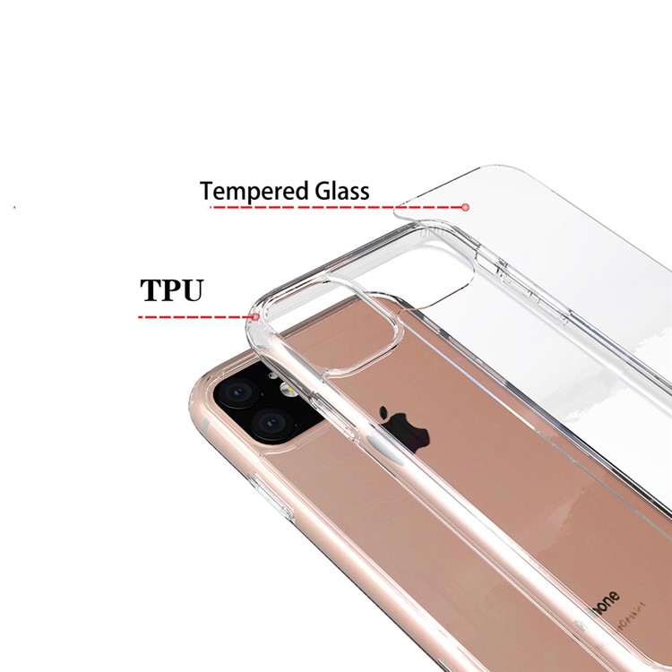 Clear Tempered Glass Phone Case for Apple iPhone 11 Pro 5.8 inch-2
