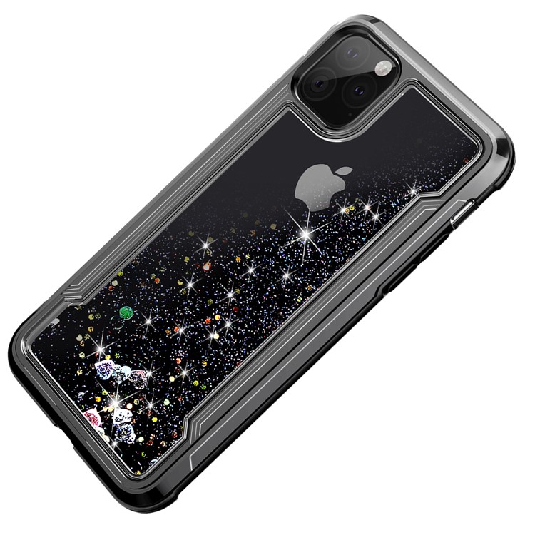 Liquid Glitter in Polvere e Copertina Ibrida PC + TPU Placcata Per Iphone 11 Pro 5,8 Pollici (2019) - Nero-5