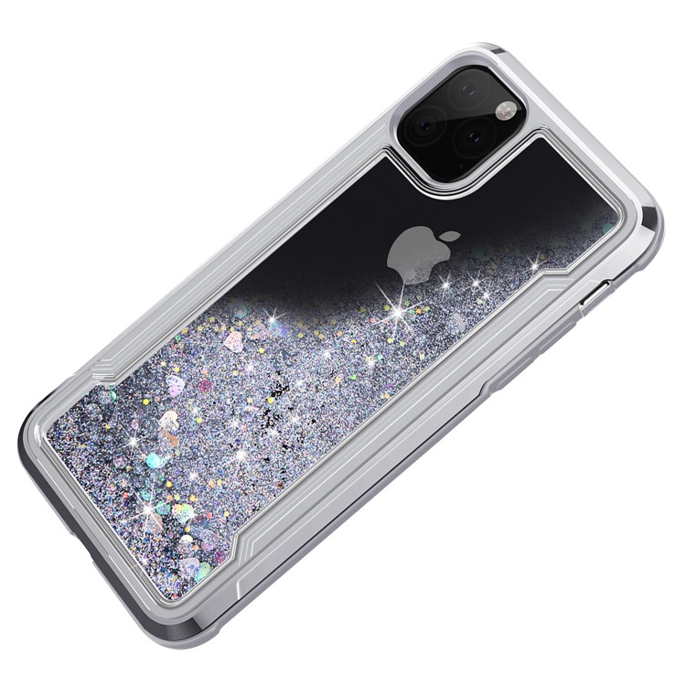 Liquid Glitter Powder Quicksand Plated PC + TPU Hybrid Cover for iPhone 11 Pro 5.8 inch (2019) - Silver-5