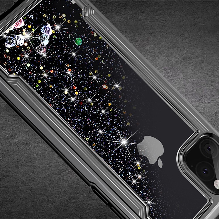 Caja Del Teléfono Híbrido PC + TPU De Polvo Rápido Con Brillo Líquido Para Iphone 11 Pro 5.8 Pulgadas (2019) - Negro-4