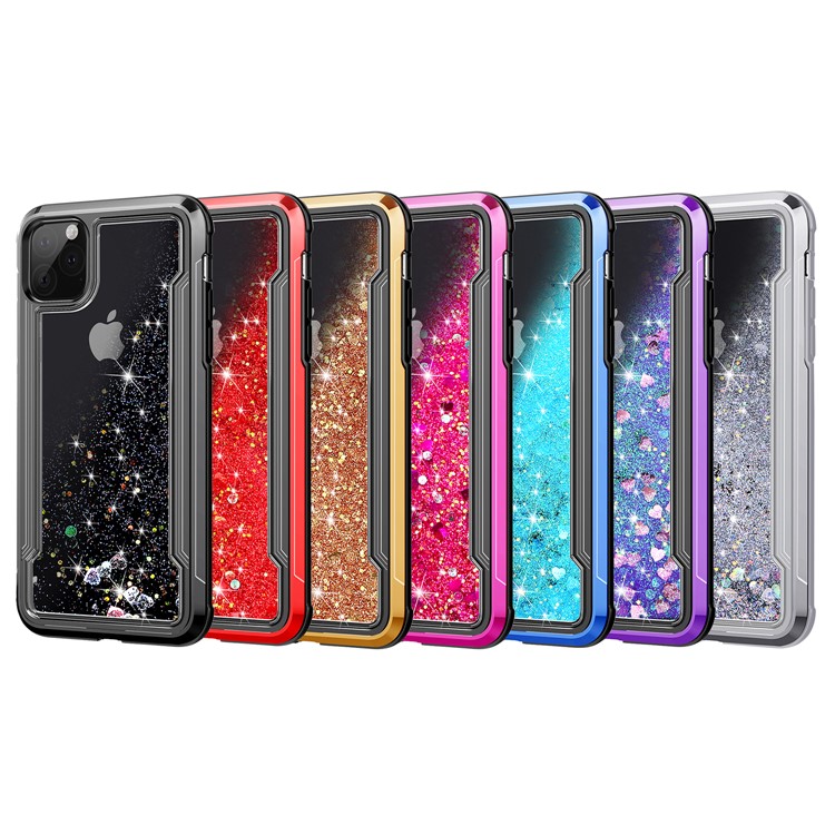 Caja Del Teléfono Híbrido PC + TPU De Polvo Rápido Con Brillo Líquido Para Iphone 11 Pro 5.8 Pulgadas (2019) - Negro-6