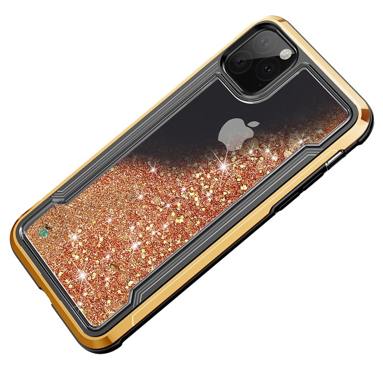 Etui De Téléphone Hybride PC + TPU De Poudre De Poudre De Paillettes Quicksand Plaqué Pour Iphone 11 Pro 5.8 Pouces (2019) - Or-5