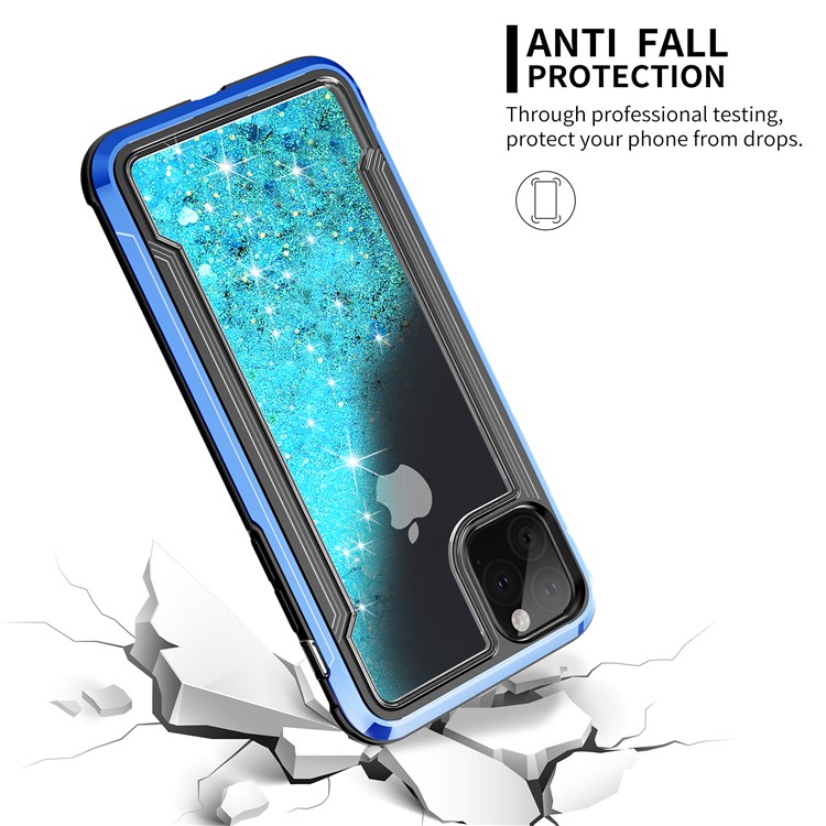 Caja Del Teléfono Híbrido PC + TPU De Polvo Rápido Con Brillo Líquido Para Iphone 11 Pro 5.8 Pulgadas (2019) - Azul-3