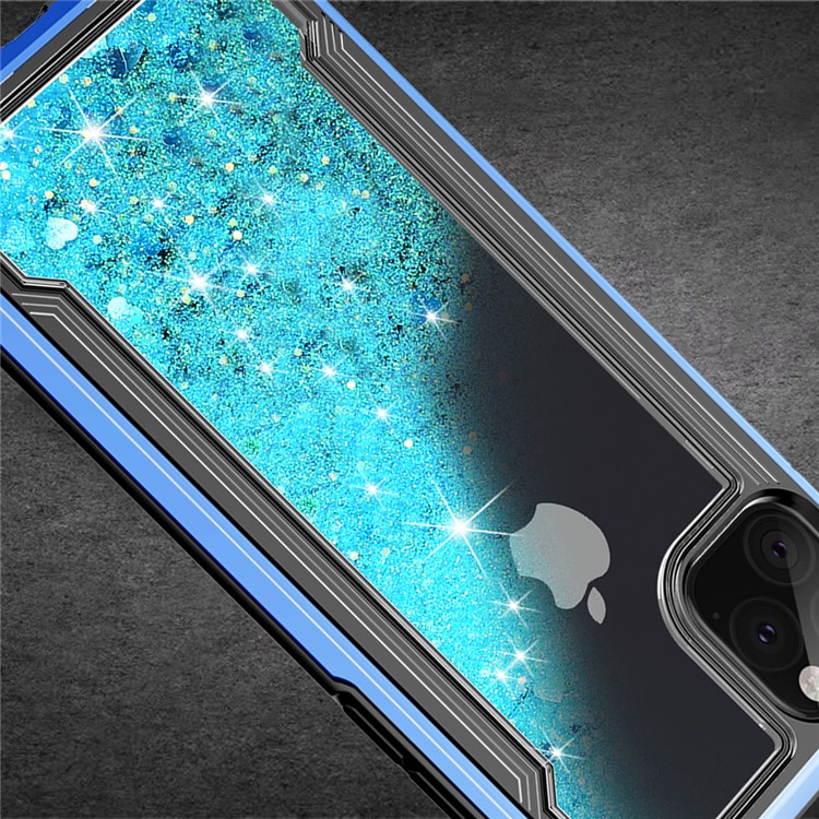 Caja Del Teléfono Híbrido PC + TPU De Polvo Rápido Con Brillo Líquido Para Iphone 11 Pro 5.8 Pulgadas (2019) - Azul-4