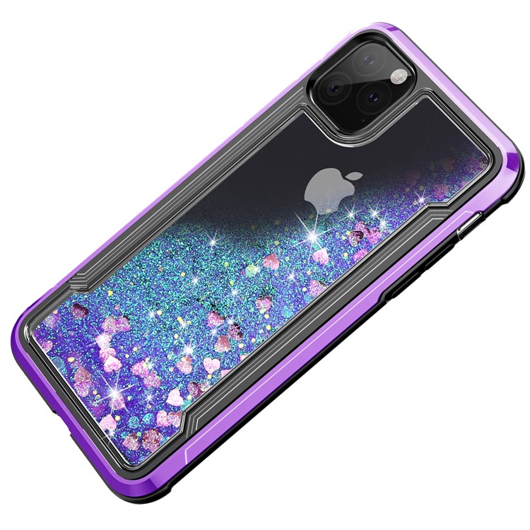 Liquid Glitter Powder Quicksand Plated PC + TPU Hybrid Phone Case for iPhone 11 Pro 5.8 inch (2019) - Purple-5