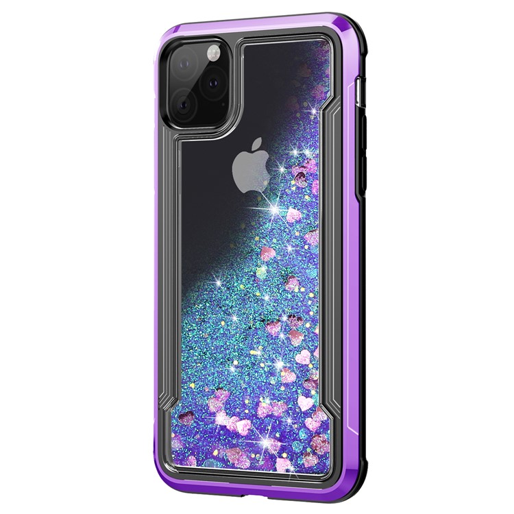 Liquid Glitter Powder Quicksand Plated PC + TPU Hybrid Shell for iPhone 11 6.1 inch (2019) - Purple-2