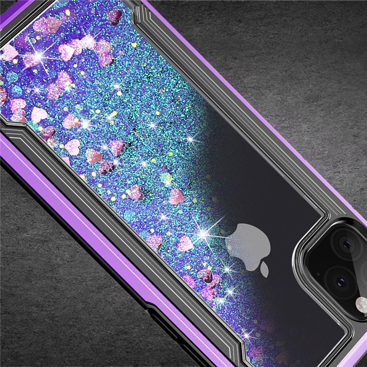 Liquid Glitter Powder Quicksand Plated PC + TPU Hybrid Shell for iPhone 11 6.1 inch (2019) - Purple-4