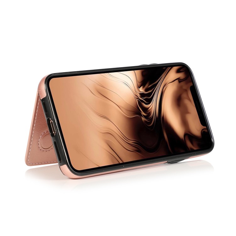 Cuir PU + TPU Emplacements Pour Cartes Multiples Support Boîtier De Téléphone Pour Iphone 11 Pro Max 6,5 Pouces (2019) - Or Rose-5