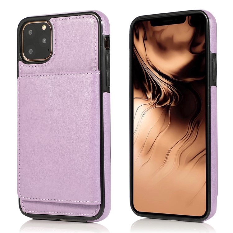 Couro PU + TPU Vários Slots Para Cartões De Telefone Case Para Iphone 11 Pro Max 6.5 Polegadas (2019) - Roxa-2