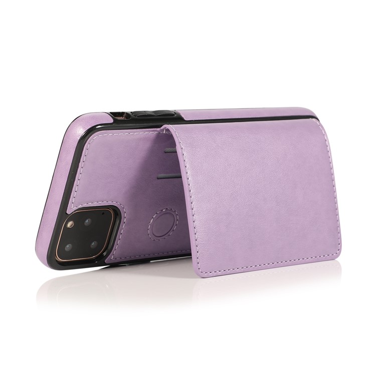 Couro PU + TPU Vários Slots Para Cartões De Telefone Case Para Iphone 11 Pro Max 6.5 Polegadas (2019) - Roxa-6