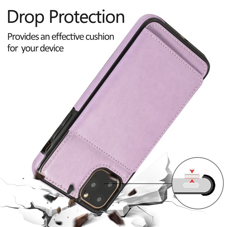 Couro PU + TPU Vários Slots Para Cartões De Telefone Case Para Iphone 11 Pro Max 6.5 Polegadas (2019) - Roxa-9