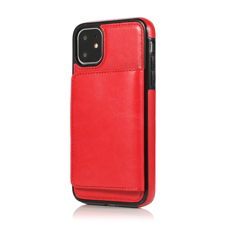 PU Leather + TPU Multiple Card Slots Stand Phone Cover Shell for iPhone 11 6.1 inch (2019) - Red-6