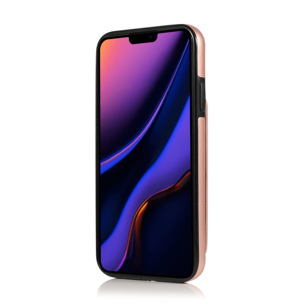 PU Leather + TPU Multiple Card Slots Stand Phone Cover Shell for iPhone 11 6.1 inch (2019) - Rose Gold-7