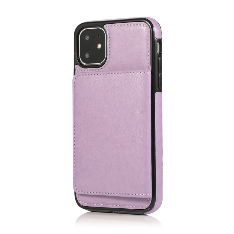 PU Leather + TPU Multiple Card Slots Stand Phone Cover Shell for iPhone 11 6.1 inch (2019) - Purple-6