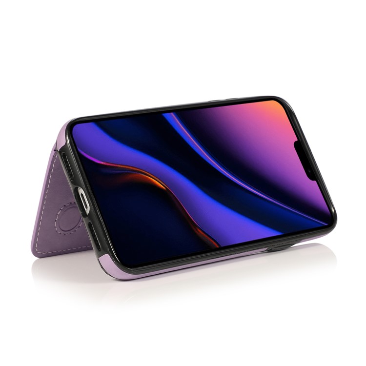 PU Leather + TPU Multiple Card Slots Stand Phone Cover Shell for iPhone 11 6.1 inch (2019) - Purple-8