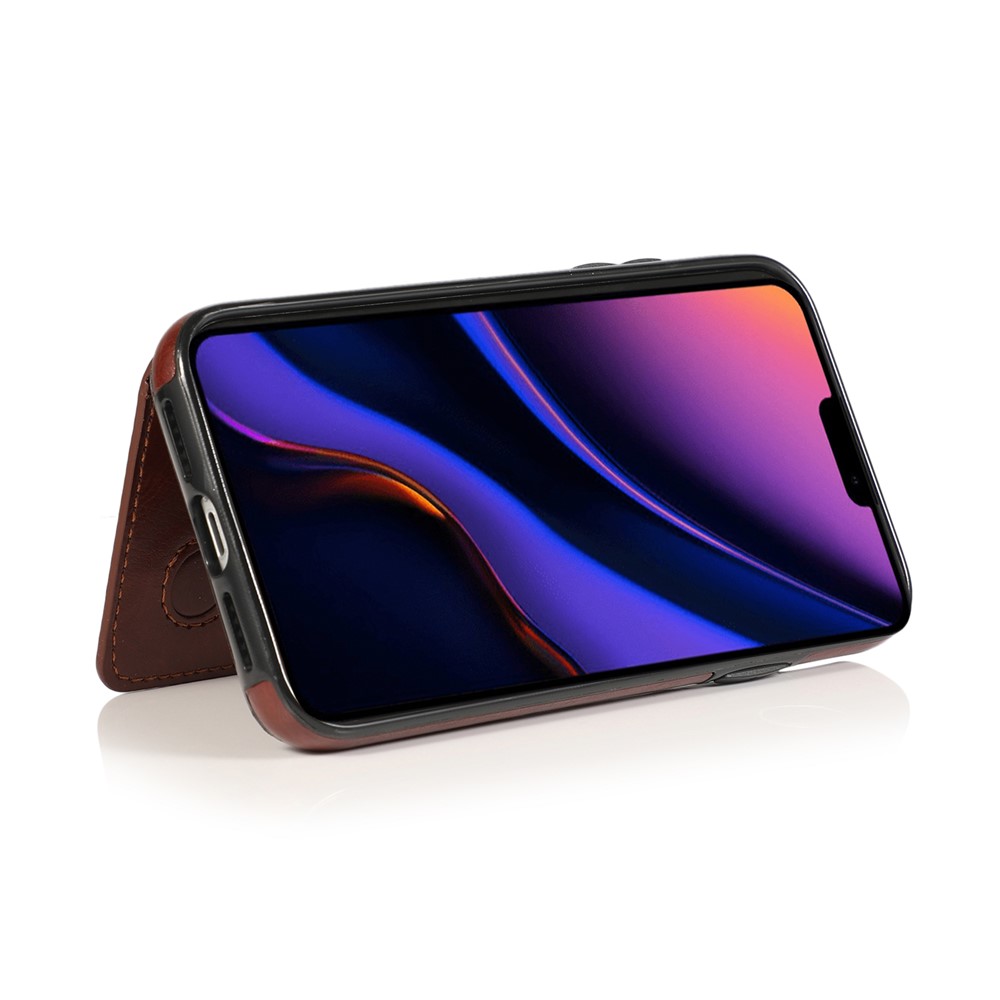 PU Leather + TPU Multiple Card Slots Stand Phone Cover Shell for iPhone 11 6.1 inch (2019) - Brown-8