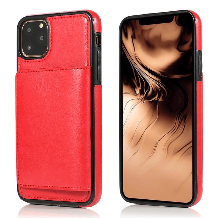 PU Leather + TPU Multiple Card Slots Phone Stand Shell for iPhone 11 Pro 5.8 inch (2019) - Red-2