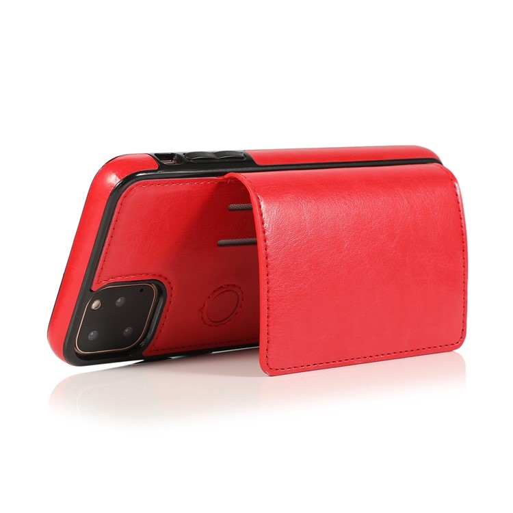 PU Leather + TPU Multiple Card Slots Phone Stand Shell for iPhone 11 Pro 5.8 inch (2019) - Red-8