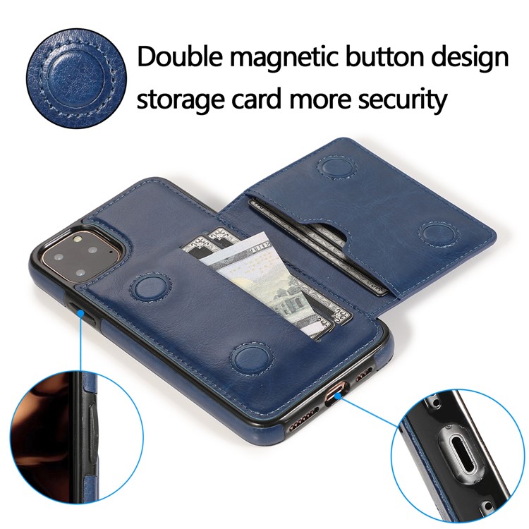 PU Leather + TPU Multiple Card Slots Phone Stand Shell for iPhone 11 Pro 5.8 inch (2019) - Blue-12